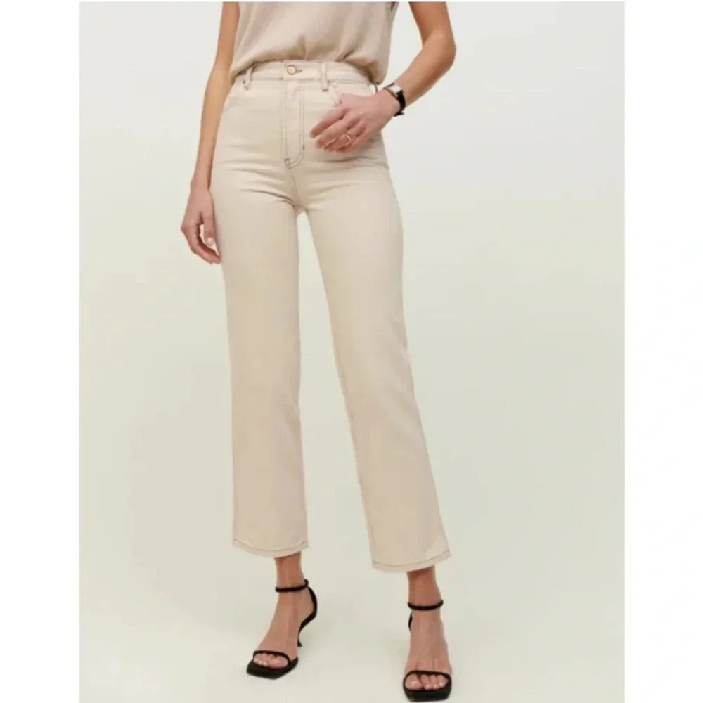 Reformation Cowboy High Rise Straight Jeans in Almond Size 24 - Picture 11 of 15